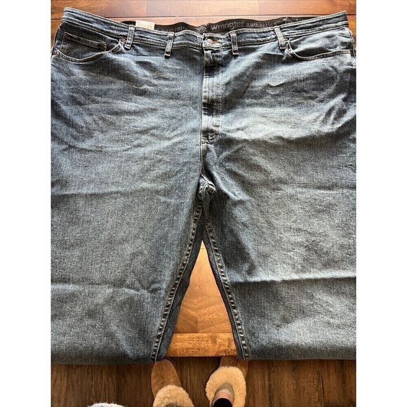 Wrangler Men's Big & Tall Comfort Flex Waist Relaxed Fit Blue Jeans 54x32 New - Picture 7 of 9